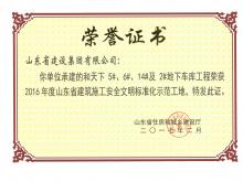 和天下5#、6#、14#及2#地下车库获2016年度省建筑施工安全文明标准化示范工地